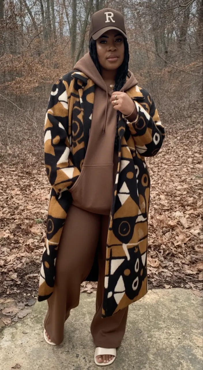 2025 Fall outfits Trends for Plus Size Women Earthy Athleisure With Graphic Edge