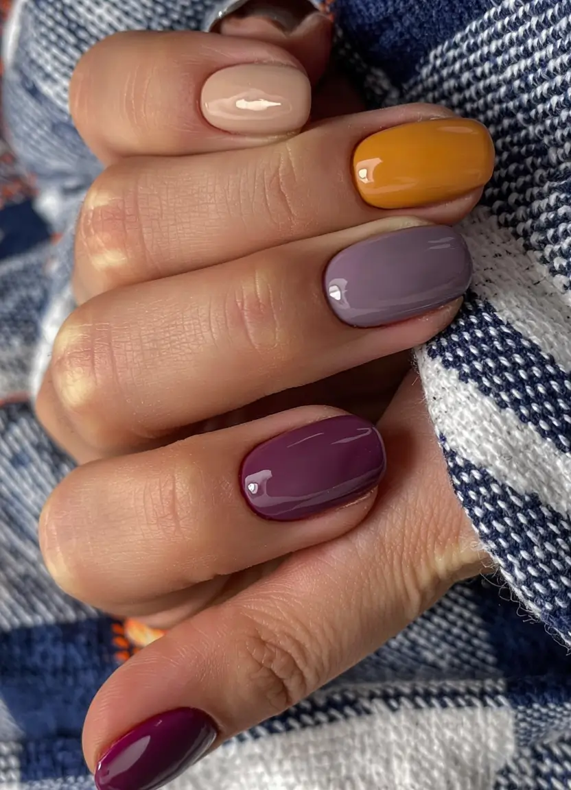 Autumn Nail Design Inspiration 2025 Glossy Harvest Mix