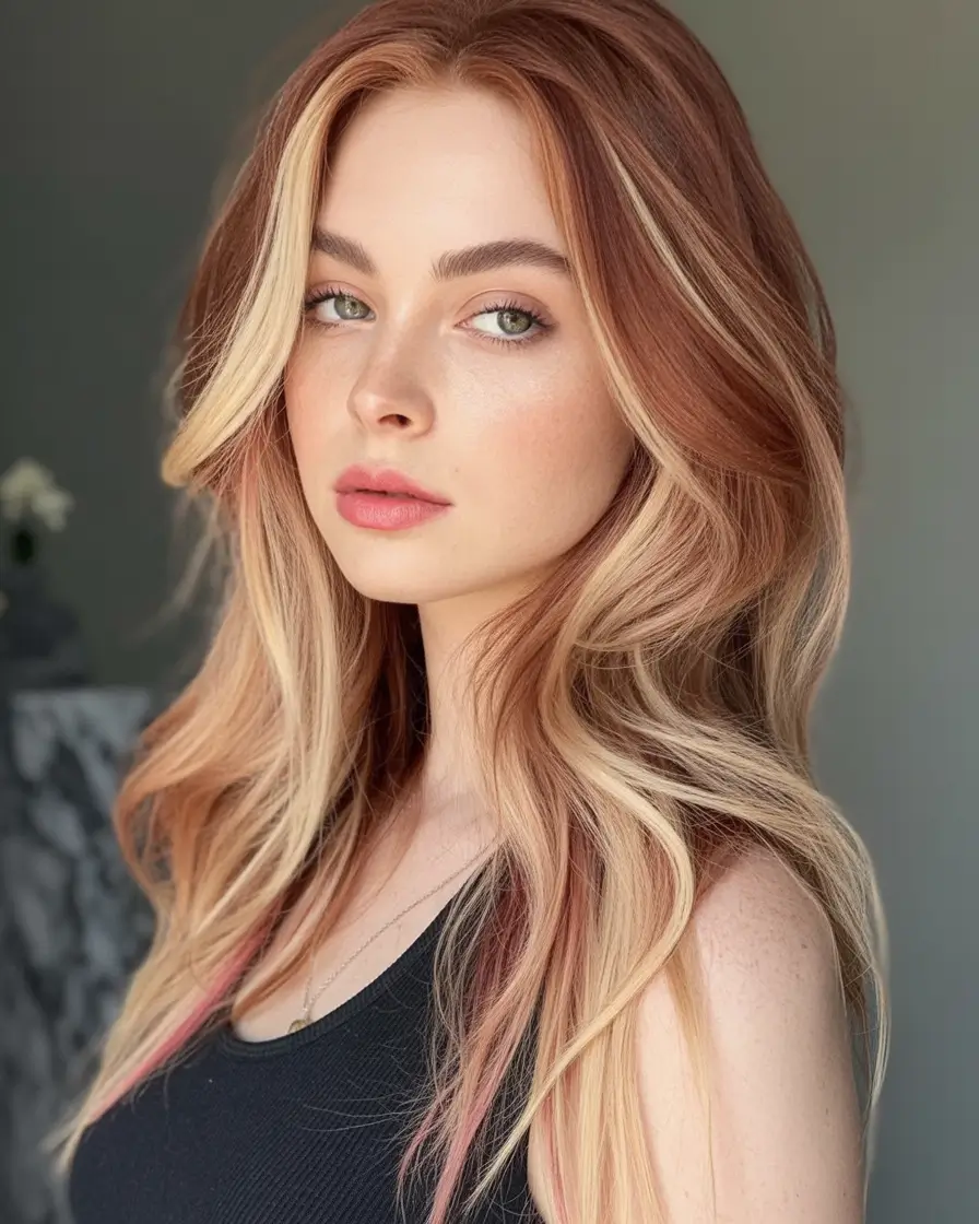 Balayage Hair Color Inspiration for Fall 2025 Creamed Rosé Blonde with Luxe Contrast