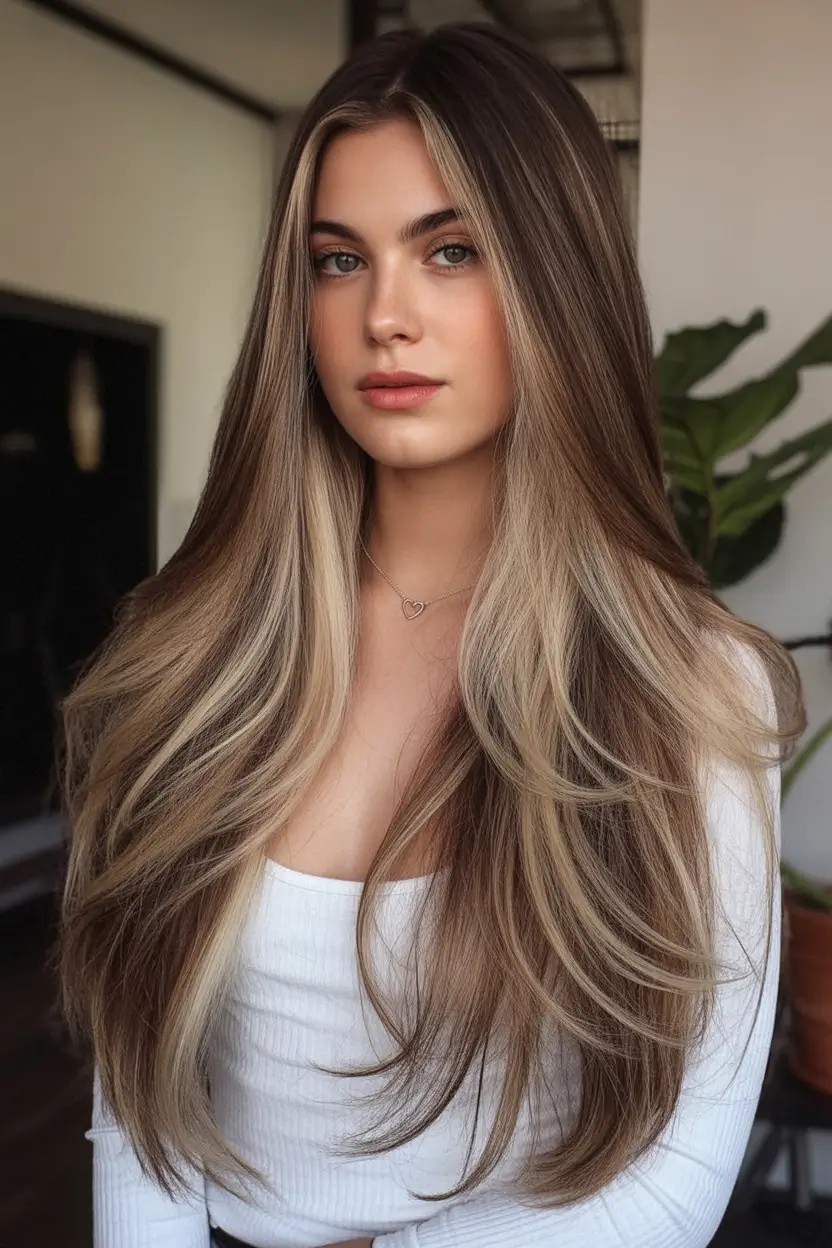 Balayage Hair Color Inspiration for Fall 2025 Soft Light Brown Blend with Voluminous Fall Layers