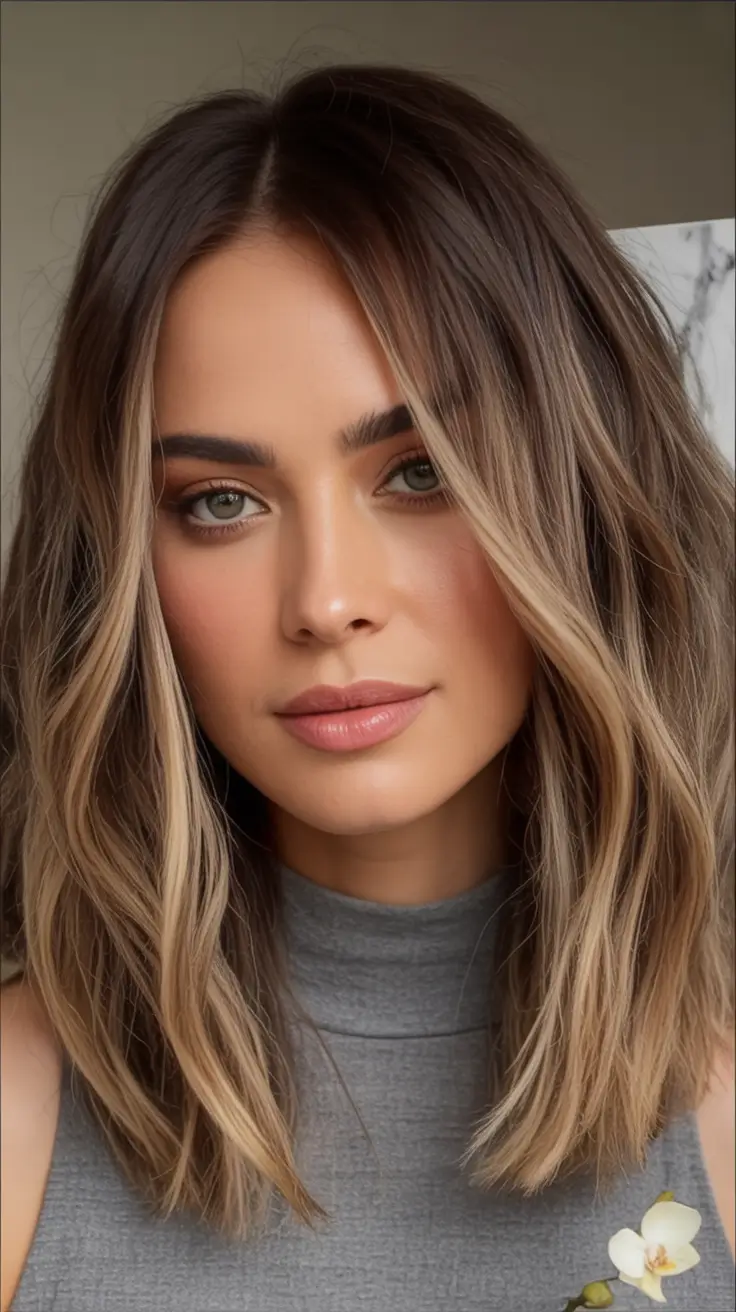 Balayage Hair Color Inspiration for Fall 2025 Blunt Collarbone Cut with Beige Blonde Balayage