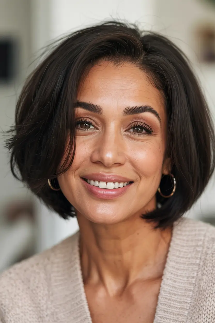 Best Fall hairstyles and colors for Women 40+ in 2025 Soft Volume Bob With Natural Texture