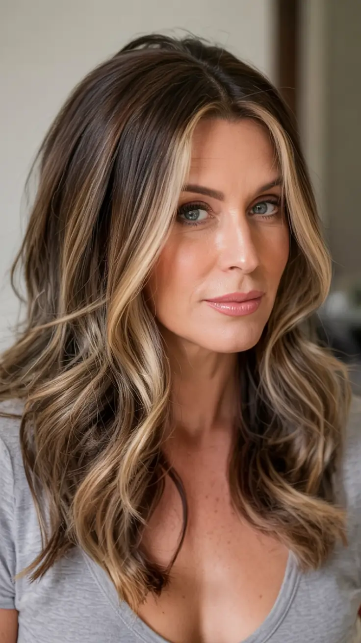 Best Fall hairstyles and colors for Women 40+ in 2025 Dimensional Brunette With Face-Framing Highlights
