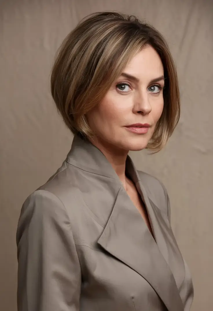 Best Fall hairstyles and colors for Women 40+ in 2025 Classic Tapered Bob With Side Volume