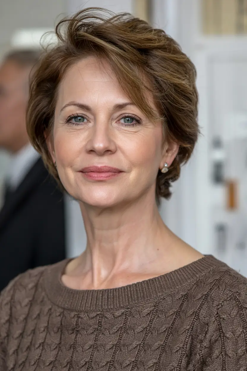 Best Fall hairstyles and colors for Women 40+ in 2025 Layered Crop With Natural Movement