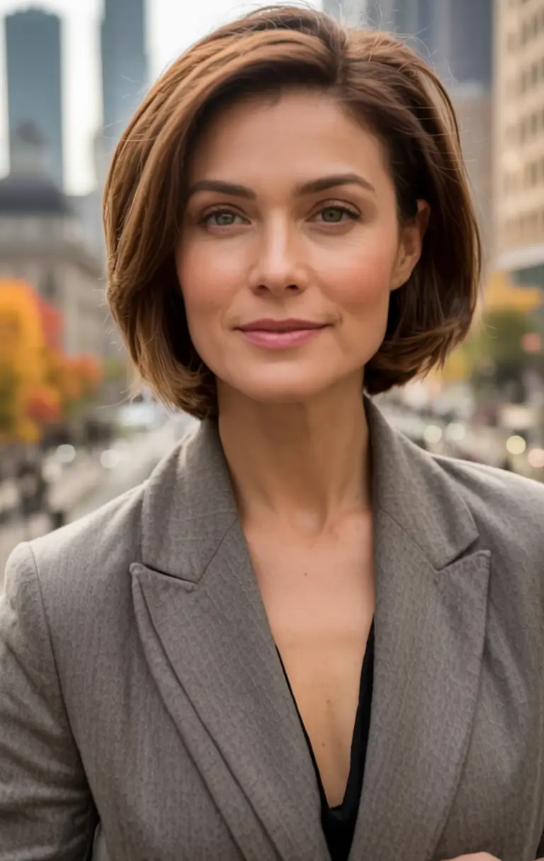 Best Fall hairstyles and colors for Women 40+ in 2025 Structured Bob With Warm Chestnut Glow