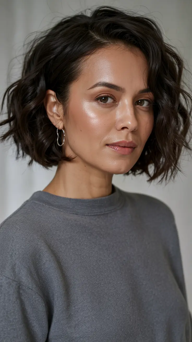 Best Fall hairstyles and colors for Women 40+ in 2025 Wavy Blunt Bob With Soft Edge