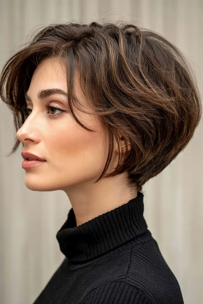 Best Fall hairstyles and colors for Women 40+ in 2025 Textured French Bob With Layered Volume
