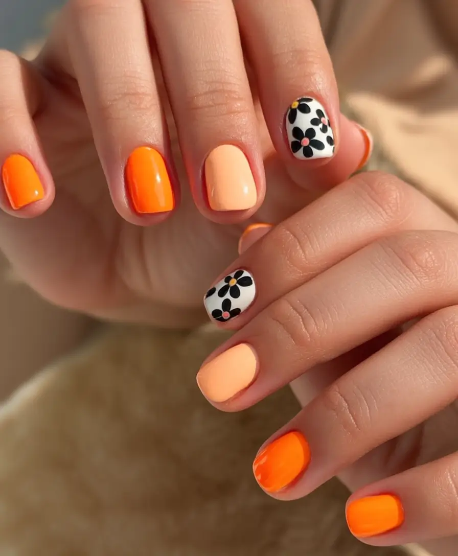 Fall Vibes: Best Nail Colors for September 2025 Daisy Orange Pop