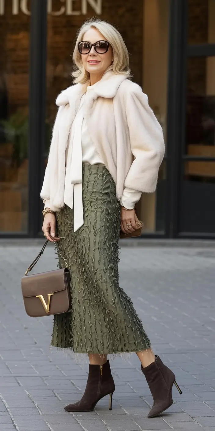 2025 casual fall fashion outfits for women 50+ Textured Neutrals with a Twist