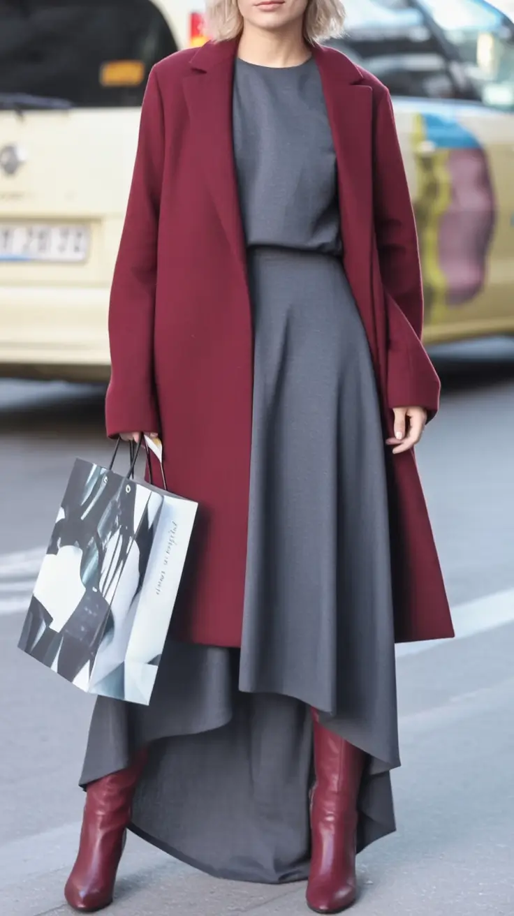 2025 casual fall fashion outfits for women 50+ Merlot Monochrome and City Cool