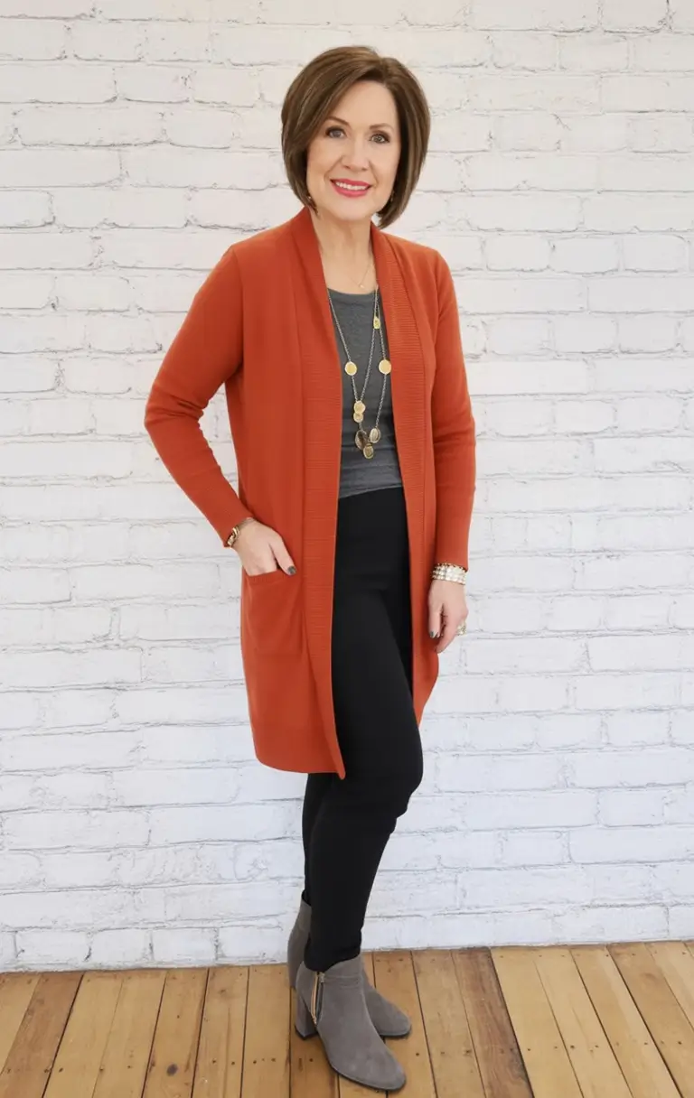 2025 casual fall fashion outfits for women 50+ Rust and Charcoal: The Unsung Combo