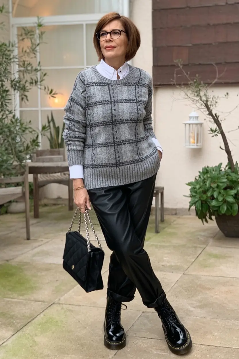 2025 casual fall fashion outfits for women 50+ Academic Edge with a Leather Upgrade