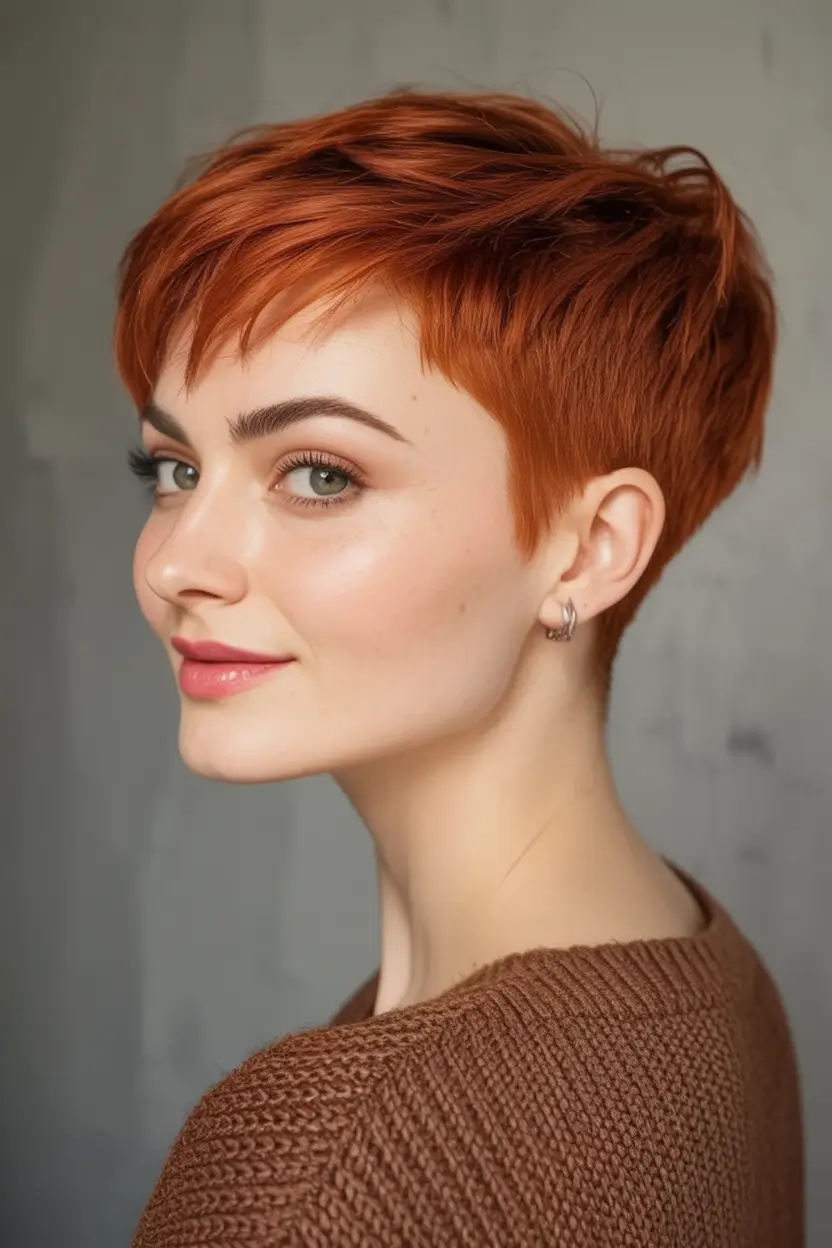 Chic and Easy Haircuts for Fall 2025 Fiery Red Pixie with Confidence