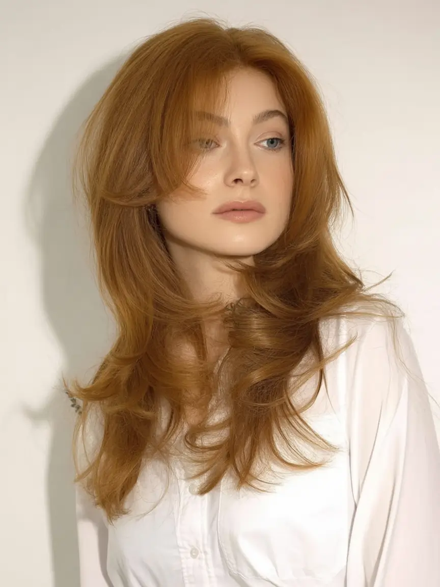 Chic and Easy Haircuts for Fall 2025 Rusty Auburn Layers with Retro Charm