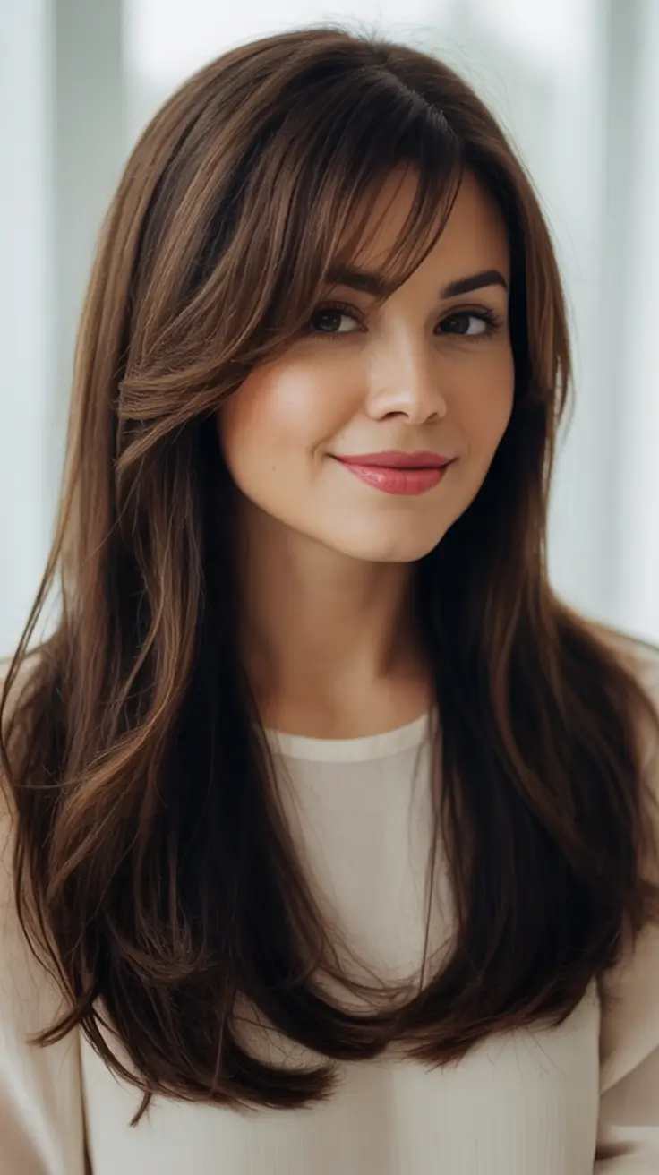 Chic and Easy Haircuts for Fall 2025 Sleek Tapered Layers with Soft Side Fringe