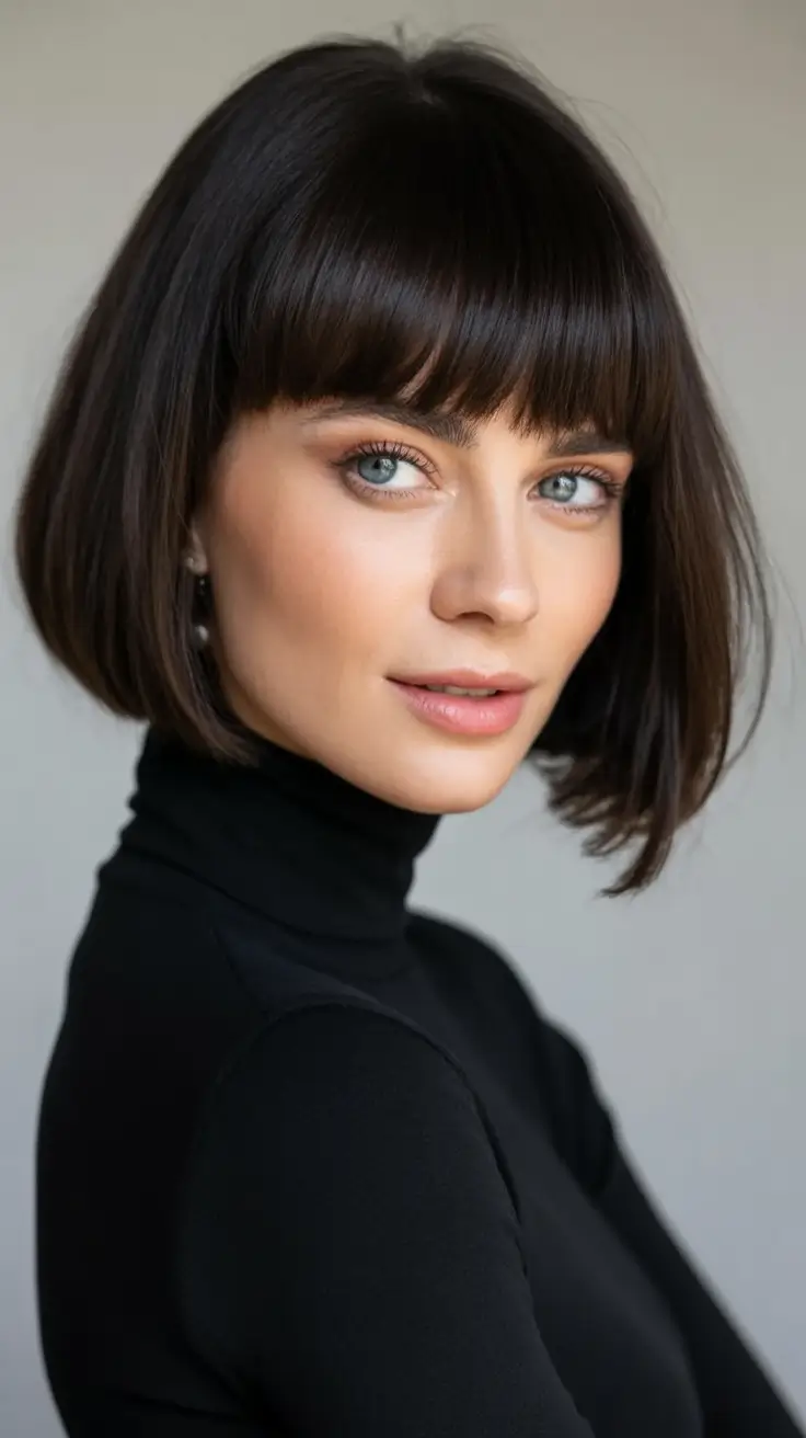 Chic and Easy Haircuts for Fall 2025 French Bob with Glossy Bangs