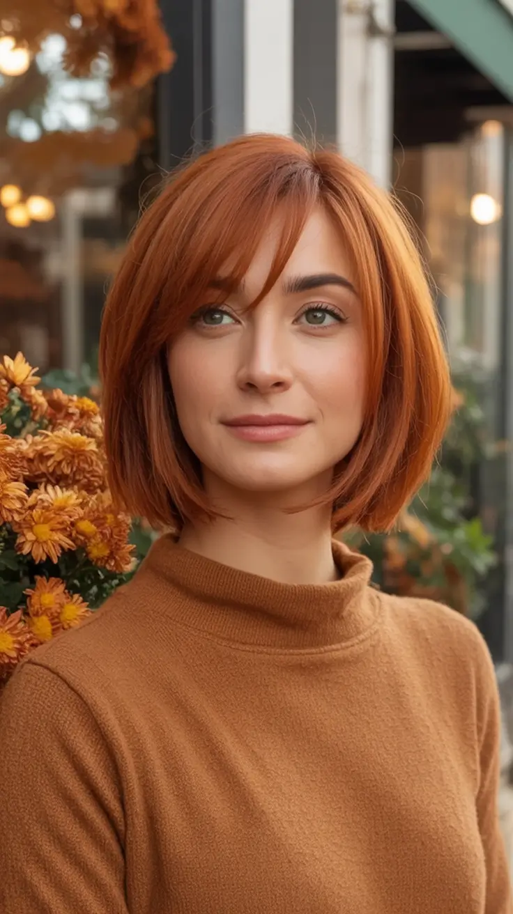 Chic and Easy Haircuts for Fall 2025 Warm Auburn Swing Bob