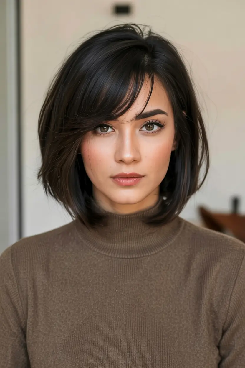 Chic and Easy Short Haircuts for Fall 2025 Side-Parted Swing Bob