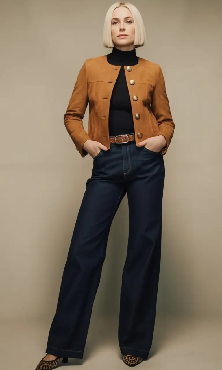 Classy fall women outfits for work 2025 Modern Retro with a Suede Touch