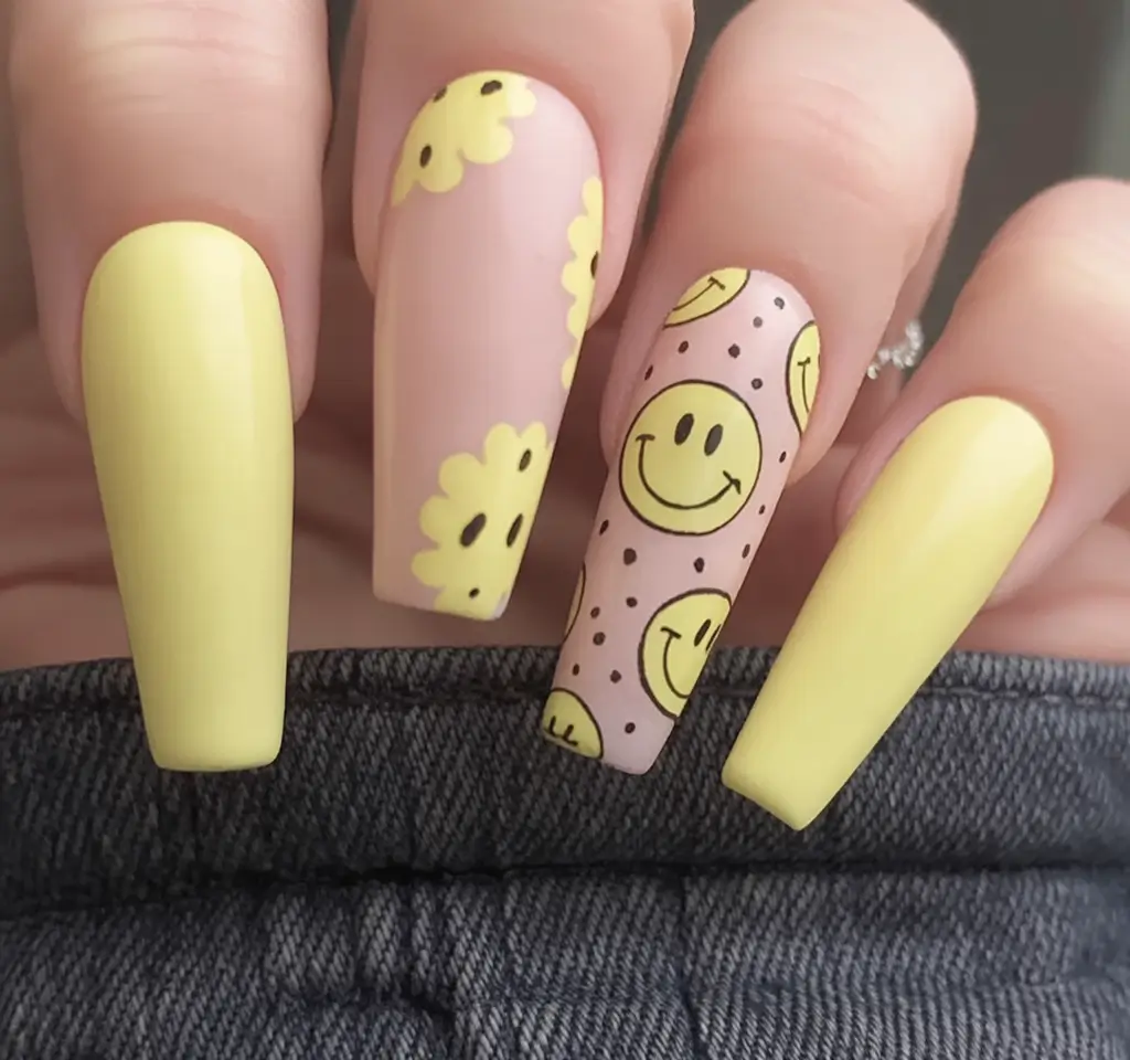 Cute Butter Yellow Nail Ideas to Try This Season Smiley Aura For Sunshine Moods