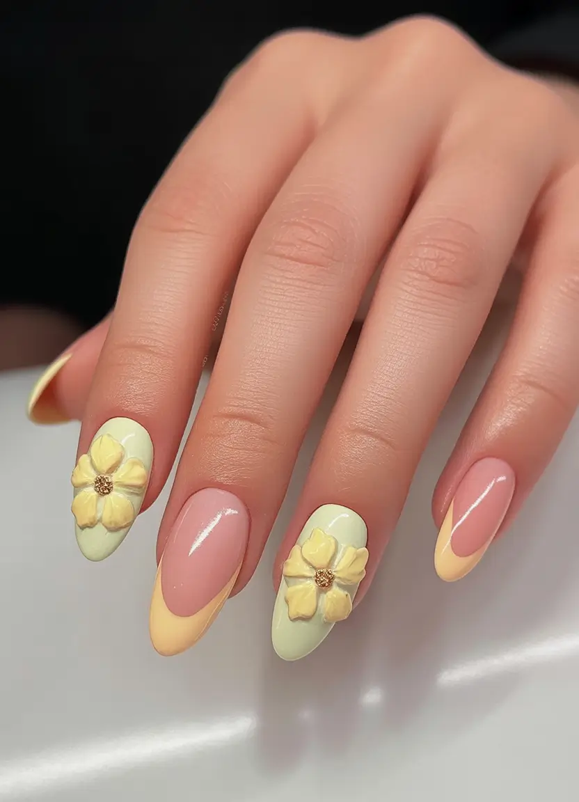 Cute Butter Yellow Nail Ideas to Try This Season Gems and Creamy Dots