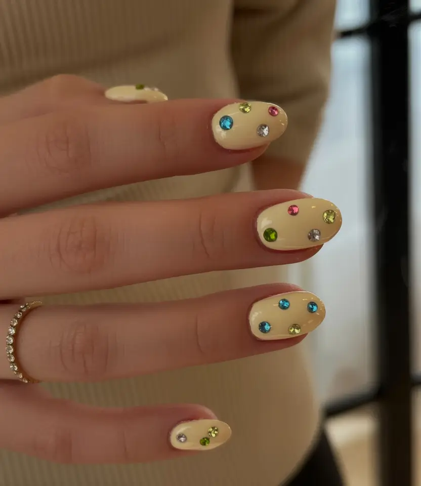 Cute Butter Yellow Nail Ideas to Try This Season Sunbeam Swirls with Glossed Edges