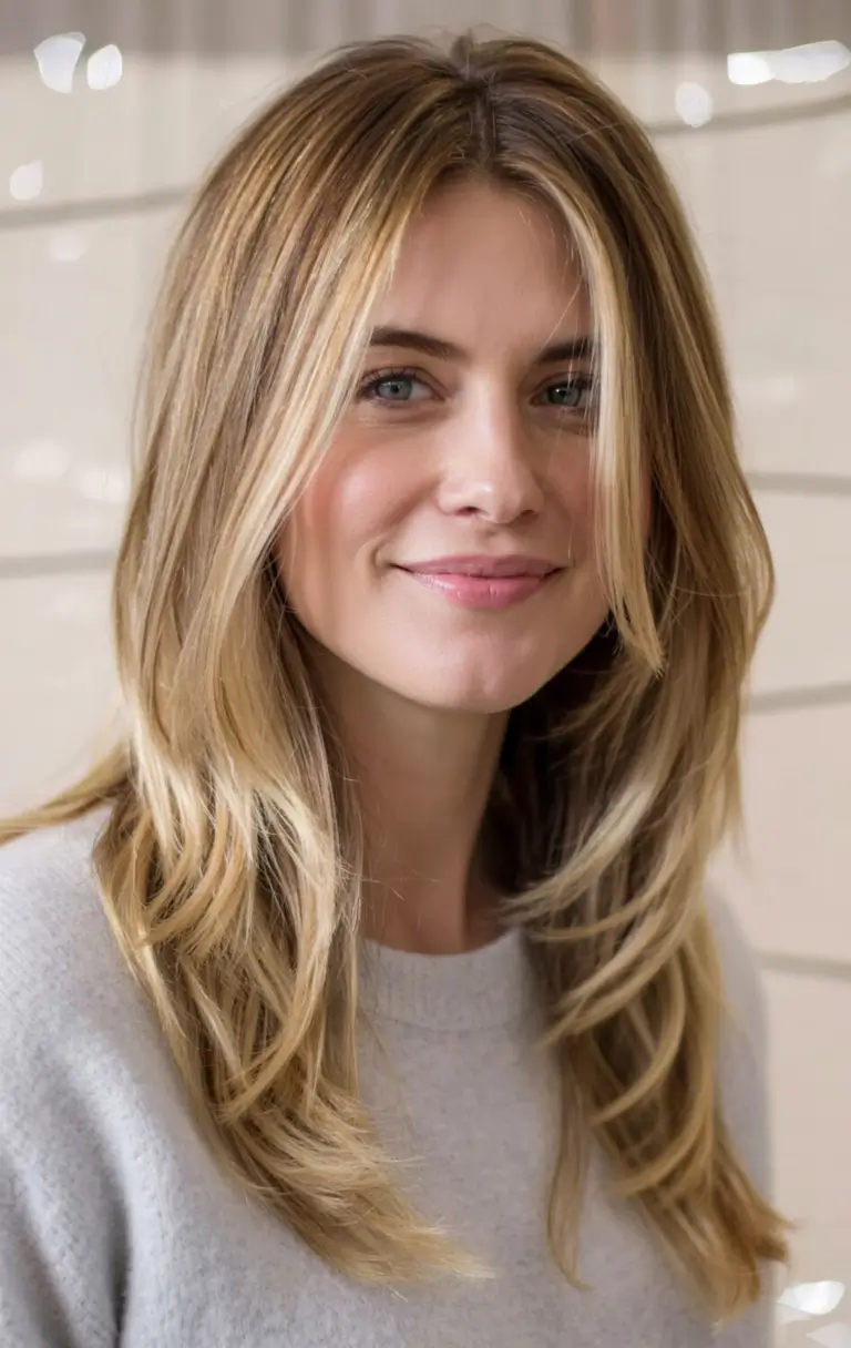 Cute Stylish Hair Colors for Fall 2025 Sleek Mid-Length Layers with Sunkissed Dimension