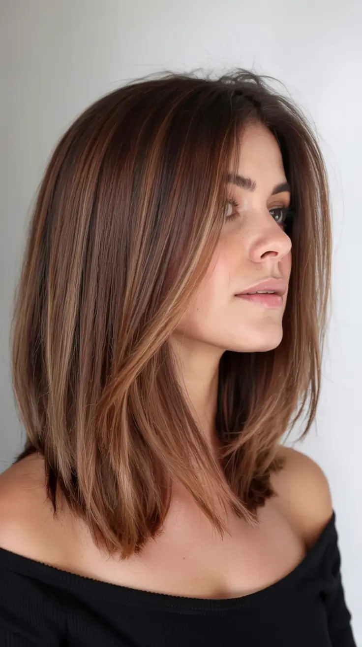 Cute Stylish Hair Colors for Fall 2025 Chestnut Bronze Blowout with Tapered Ends