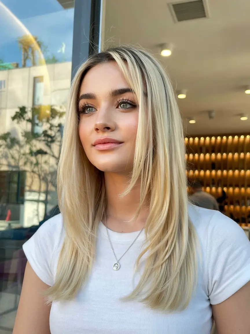 Cute Stylish Hair Colors for Fall 2025 Straight Ashy Blonde with Ultra-Sleek Finish