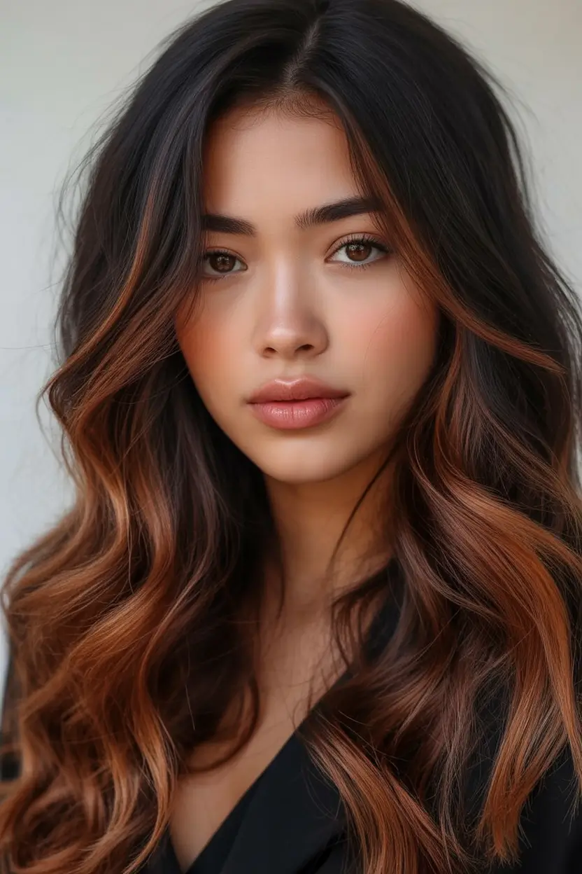 Dark Brown Fall Shades - Hair Colors to Try in 2025 caramel-edged brunette cascade