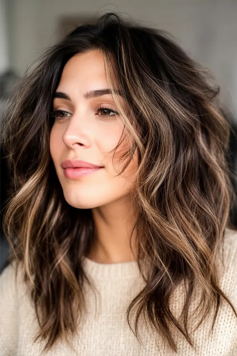 Dark Brown Fall Shades - Hair Colors to Try in 2025 Soft Tousled Chestnut Layers