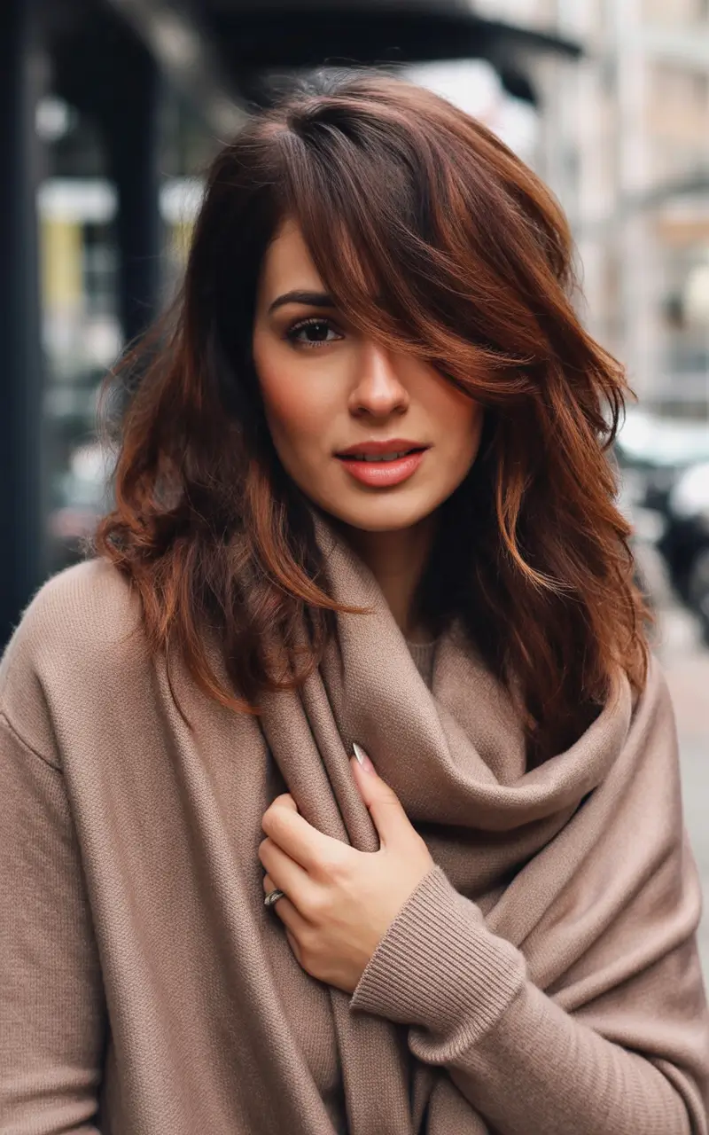 Dark Brown Fall Shades - Hair Colors to Try in 2025 chestnut-glazed shoulder cut