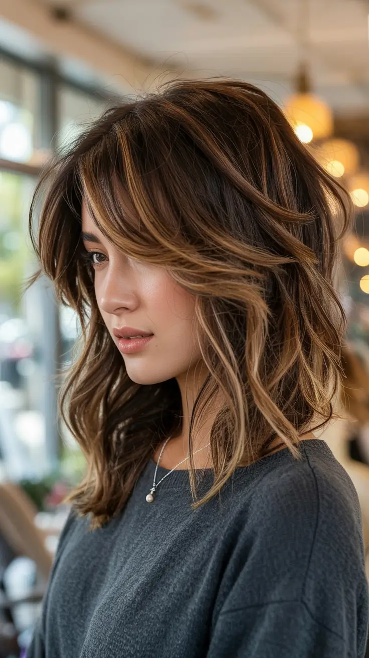 Dark Brown Fall Shades - Hair Colors to Try in 2025 Toasted Hazelnut Shag With Soft Layers