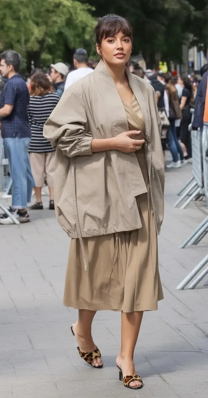 Early Fall outfits inspo for September 2025 Beige-on-Beige with an Unexpected Twist