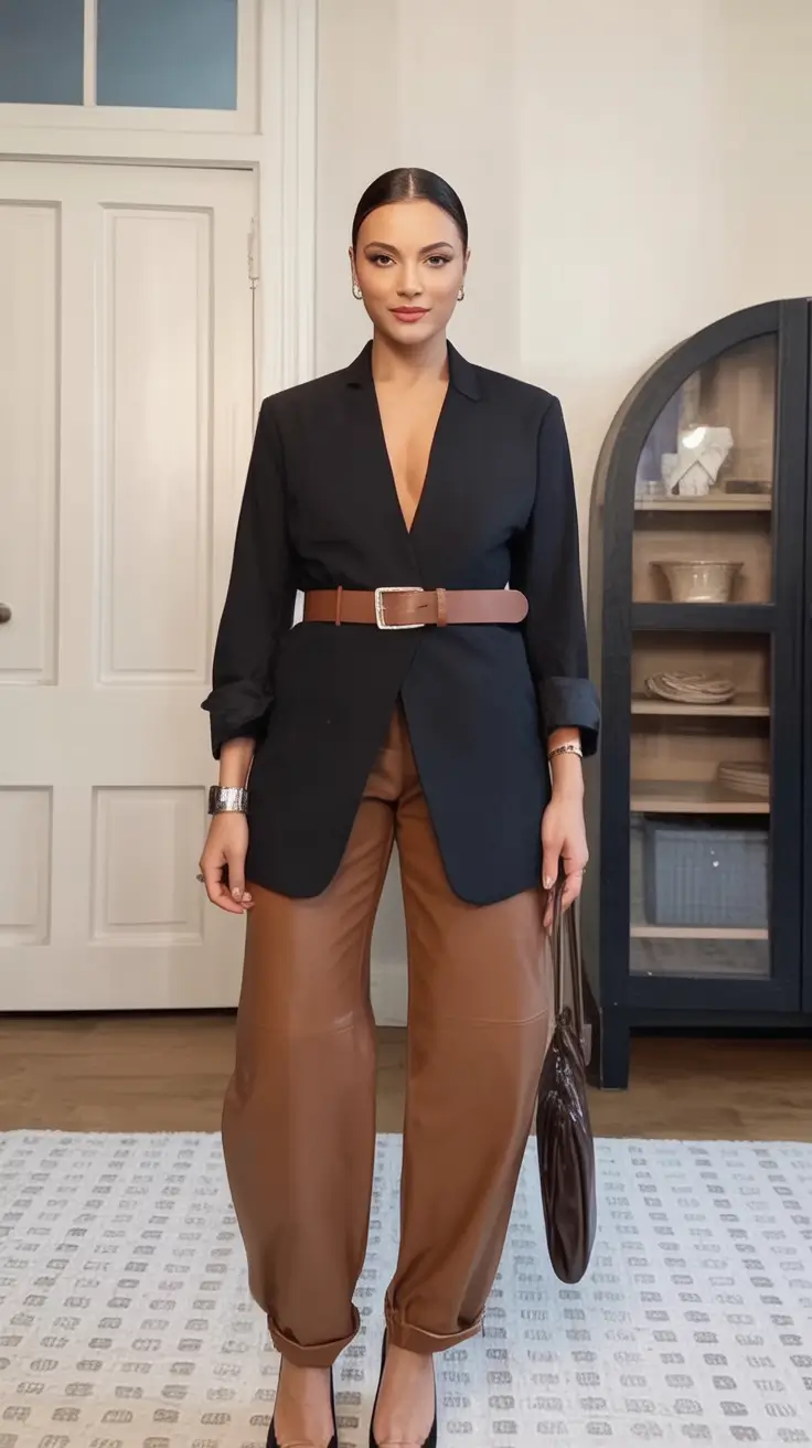 Early Fall outfits inspo for September 2025 Deep Tones with a Sharp Belted Focus
