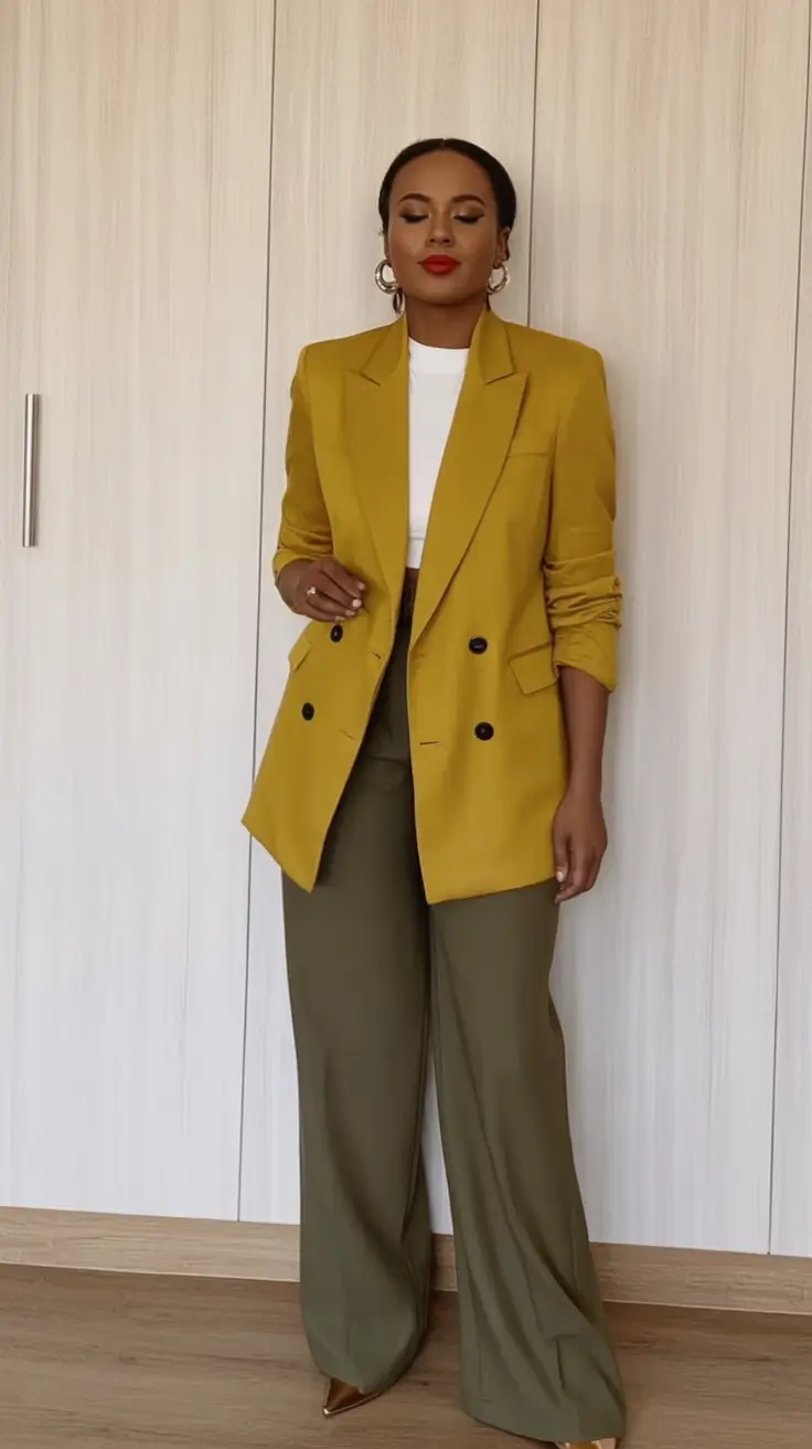 Early Fall outfits inspo for September 2025 Modern Mustard Power Look