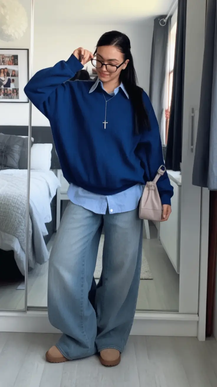 Early Fall outfits inspo for September 2025 Prep School Blues with Volume