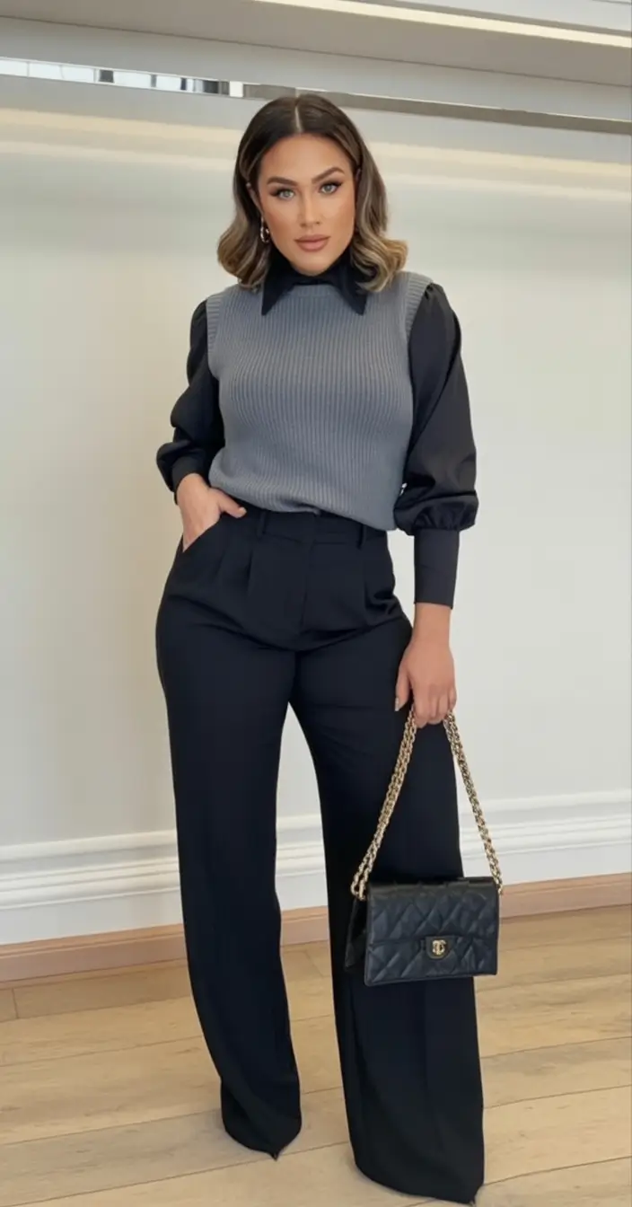 Early Fall outfits inspo for September 2025 Monochrome Mood in Soft Edge Layers