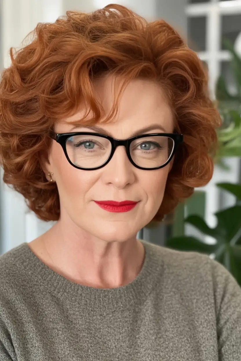 Elegant Fall hairstyles and colors for Women Over 60 in 2025 Copper Waves With Retro Energy