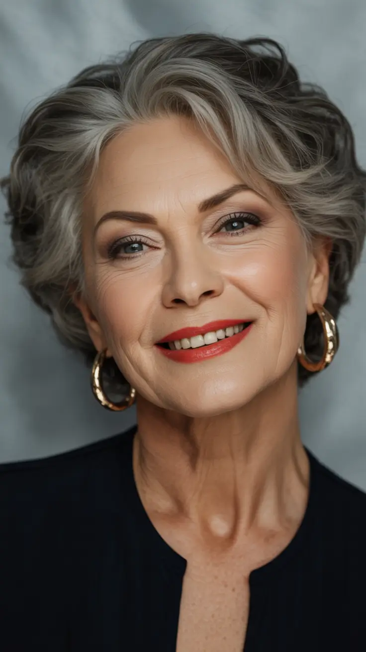 Elegant Fall hairstyles and colors for Women Over 60 in 2025 Soft Retro Curls With Classic Glam