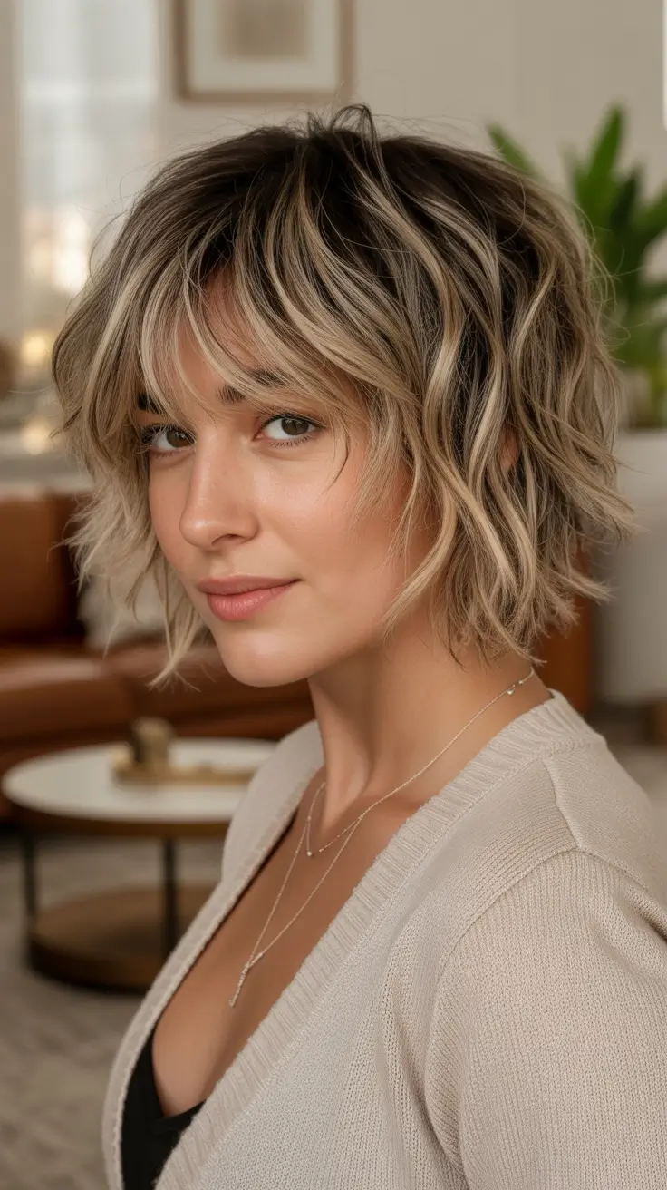 Fall 2025 Bob Haircuts Inspo for Women Undone Blonde Waves with Movement