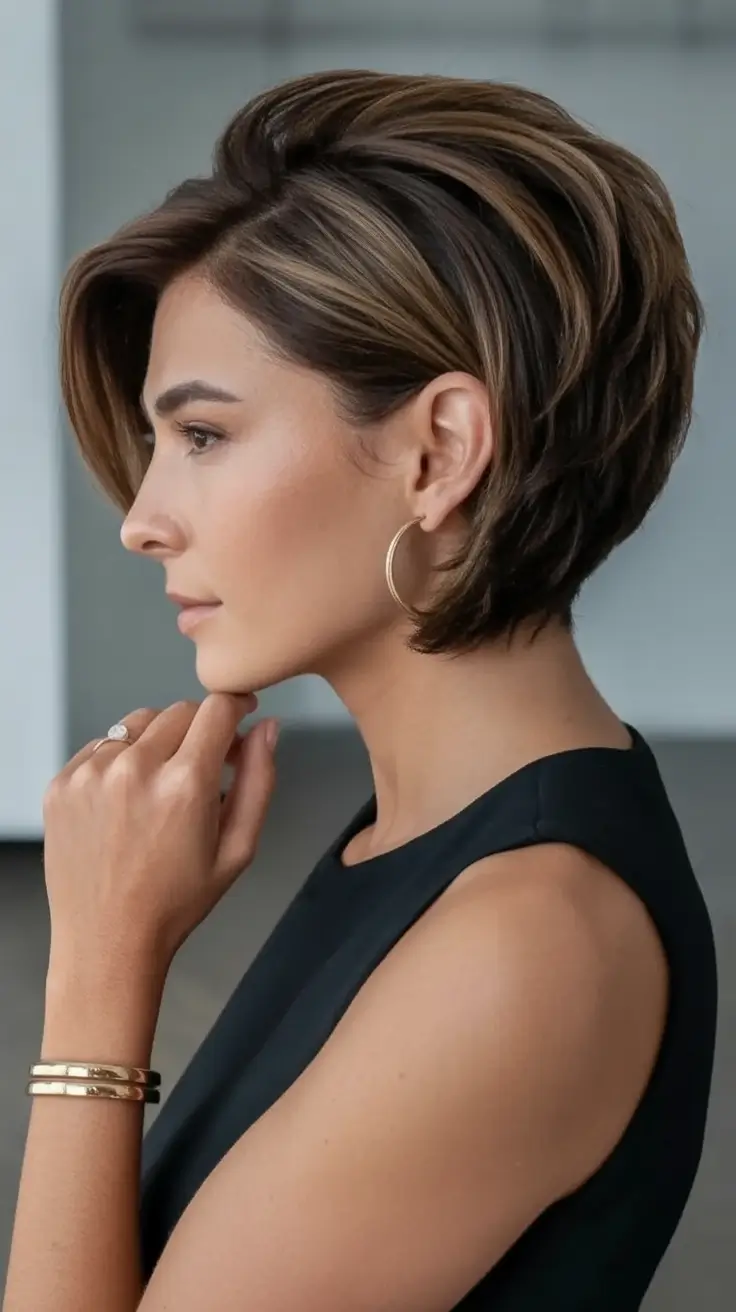 Fall 2025 Bob Haircuts Inspo for Women Sleek Brunette Power Bob