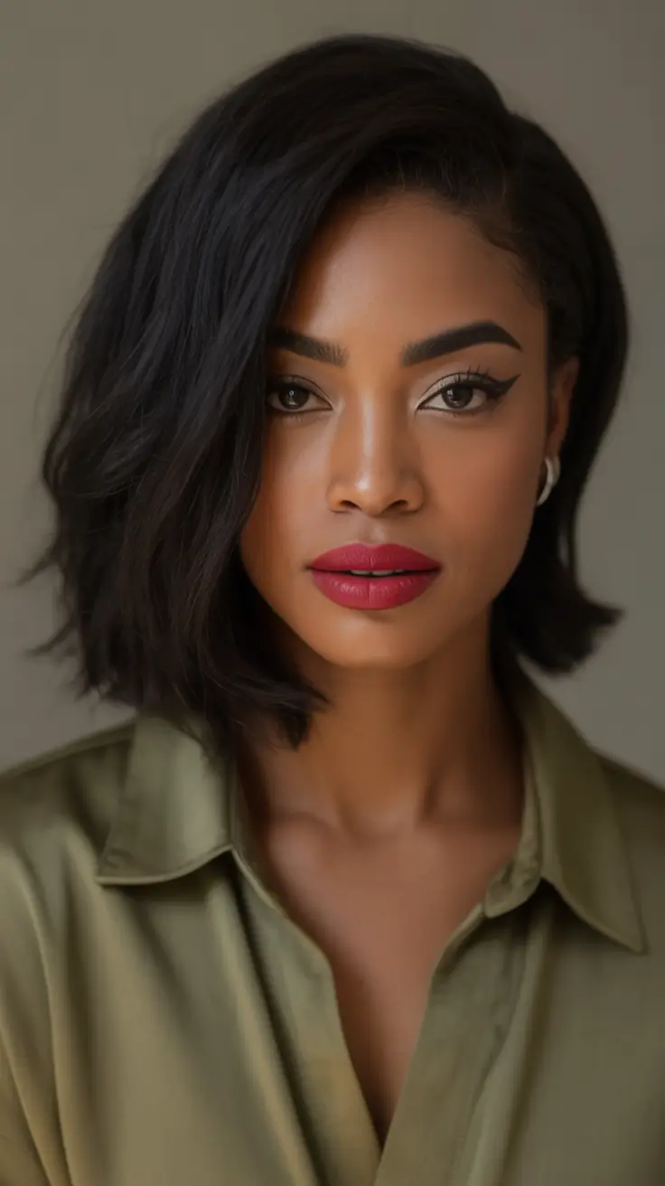 Fall 2025 Bob Haircuts Inspo for Women Side-Parted Soft Asymmetry