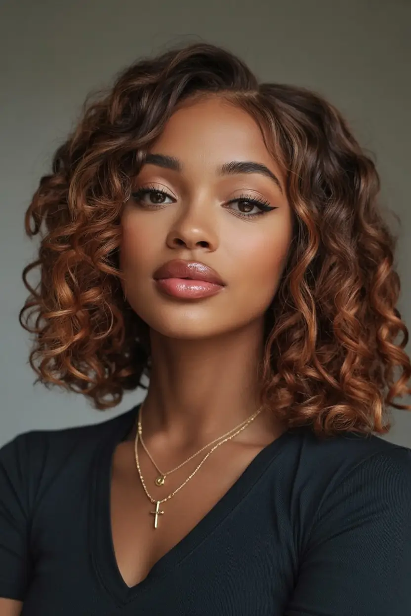 Fall 2025 Bob Haircuts Inspo for Women Rich Chestnut Spiral Bob