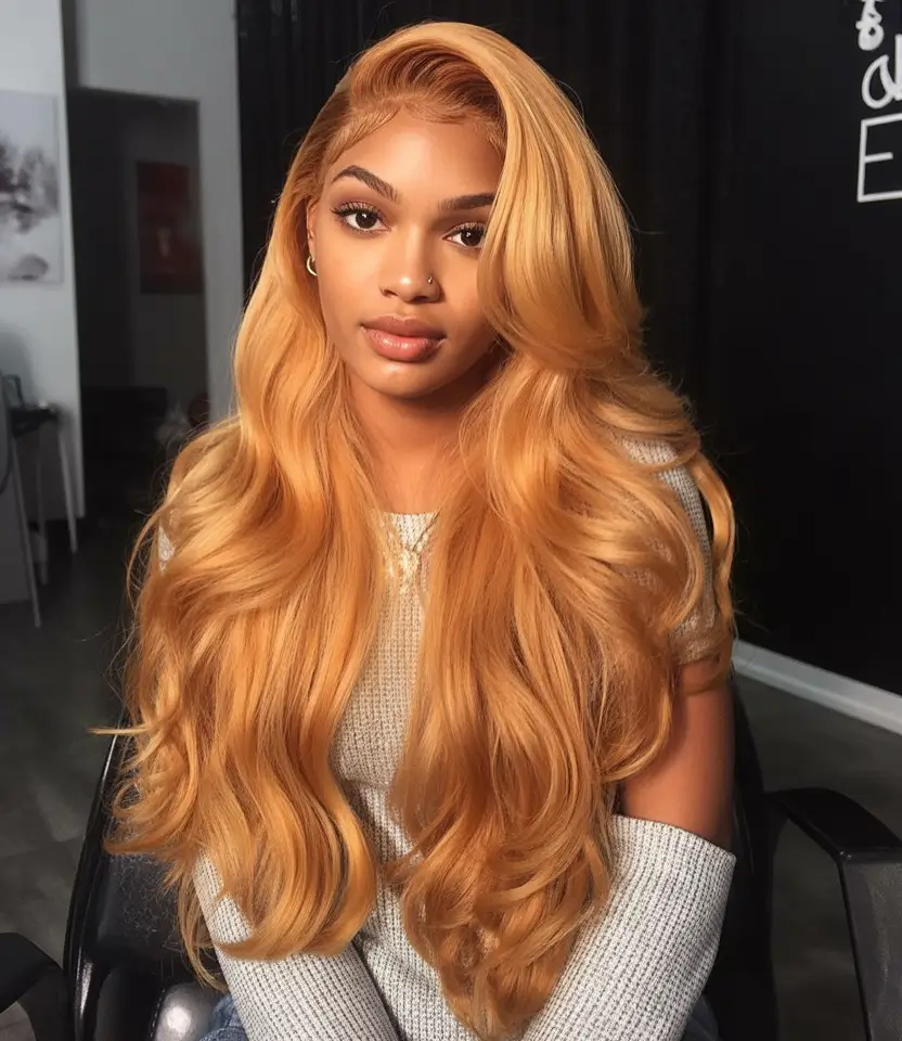 Fall 2025 Hair Colors Ideas for Warm Skin Golden Butter Blonde with Hollywood Waves
