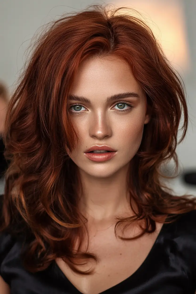 Fall 2025 Hair Colors Ideas for Warm Skin Glossed Honey Ombre