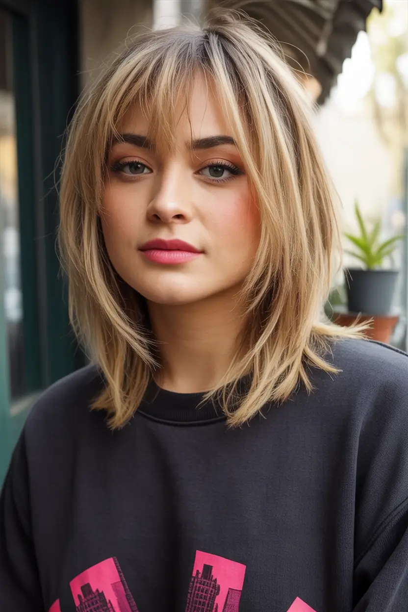 Best Fall Haircuts for Round Faces in 2025 Effortless Curtain Layer Shag