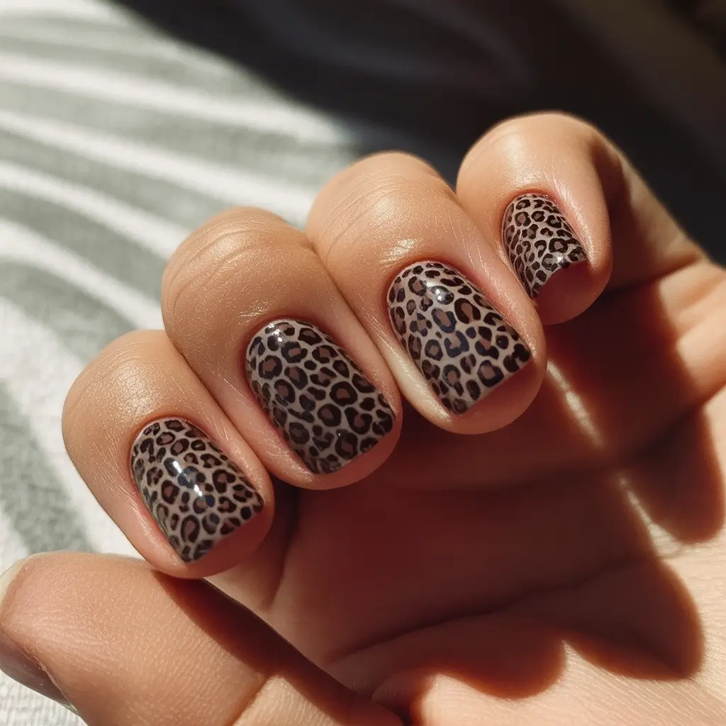 Fall 2025 Season Nail Inspiration Classic Leopard for Crisp November Days