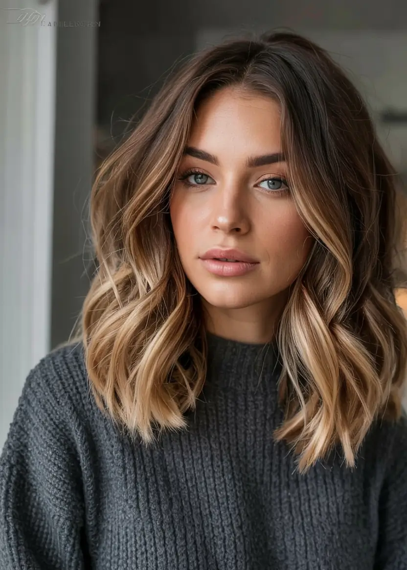 2025 Hair Trends: Fall Cuts That Suit Oval Faces Voluminous Blonde Lob with Shadow Roots